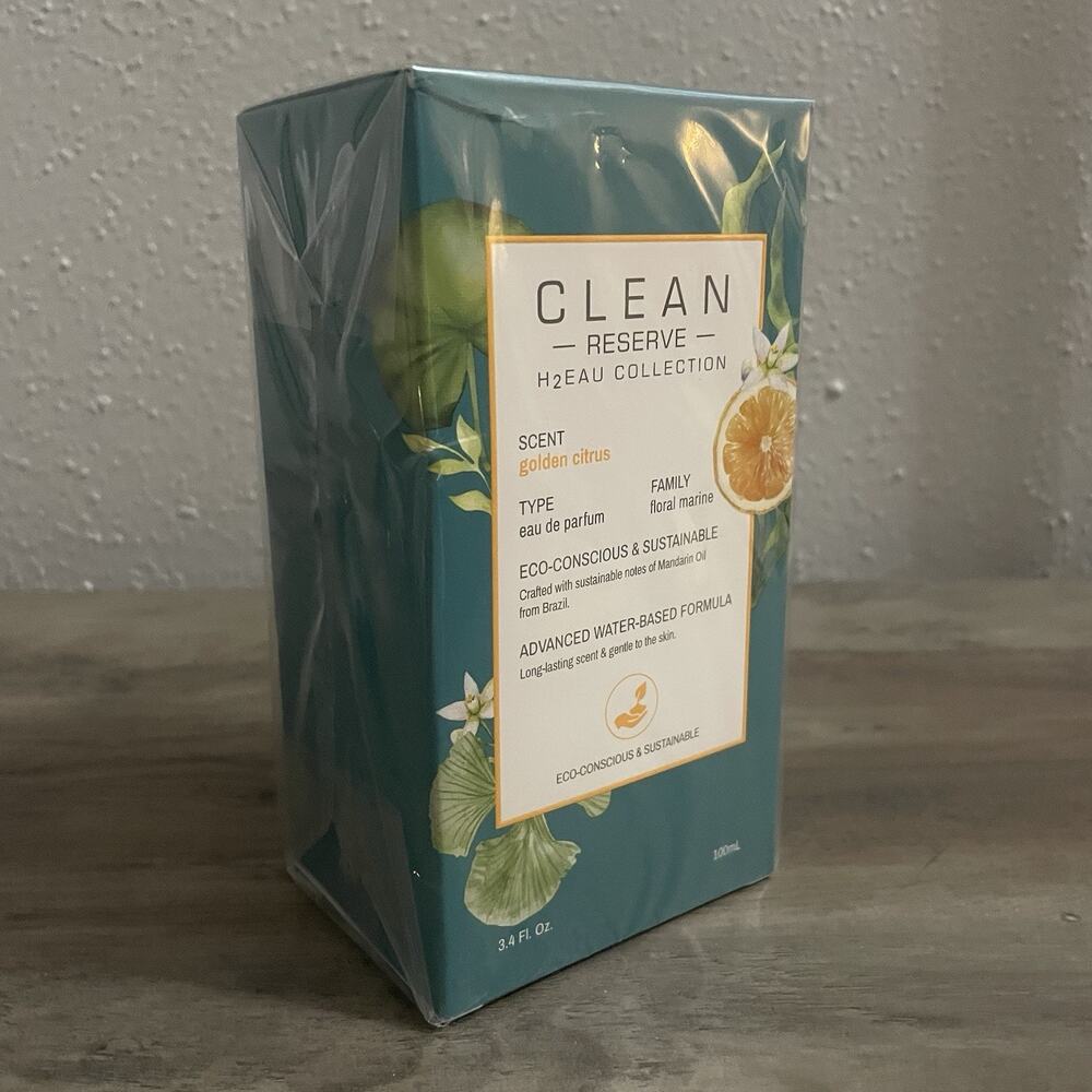 NIP Clean Reserve H2Eau Golden Citrus EDP Perfume 100 ml 3.4 fl oz *SEALED*